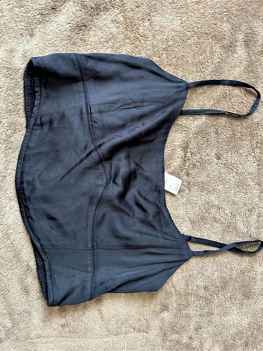 aerie Party Smocked Tube Top Black Bandeau Medium